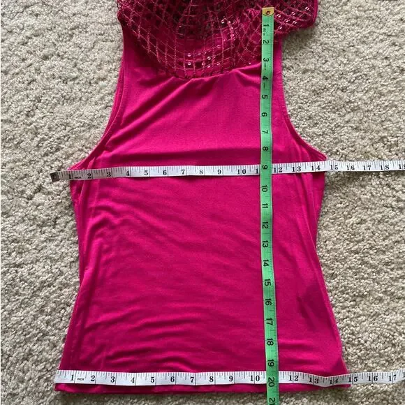 Raspberry Sequin Pilcro Anthropoloie Top XXS - Picture 7 of 10